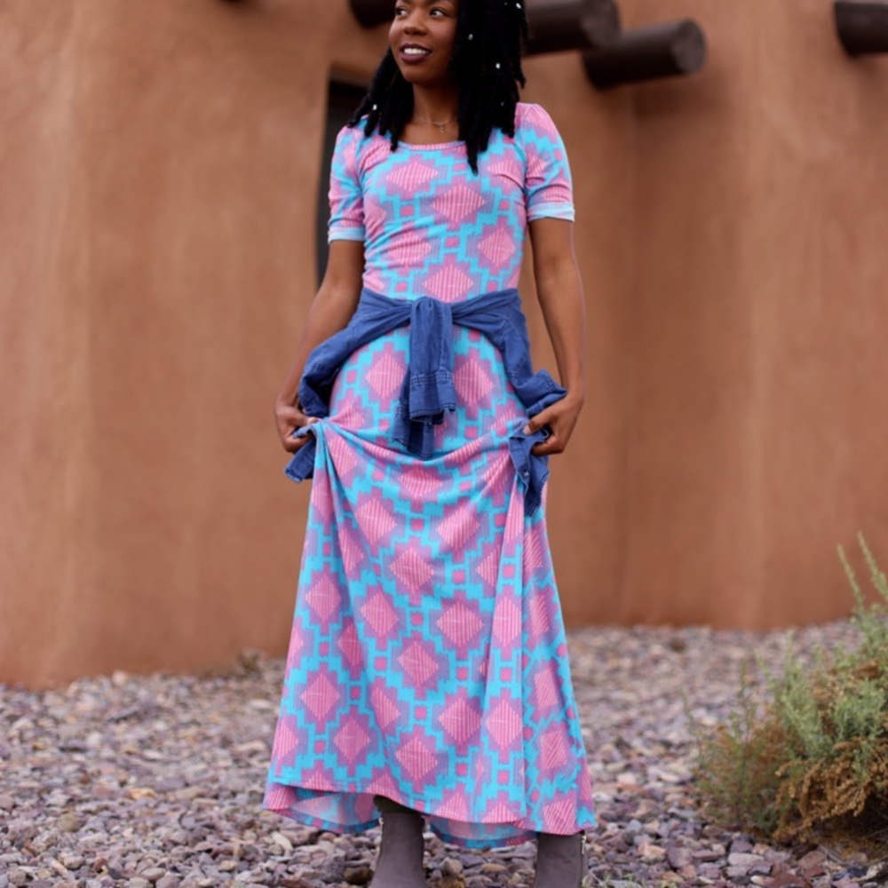 LuLaRoe Ana size small scoop neck Maxi Dress - Picture 6 of 8